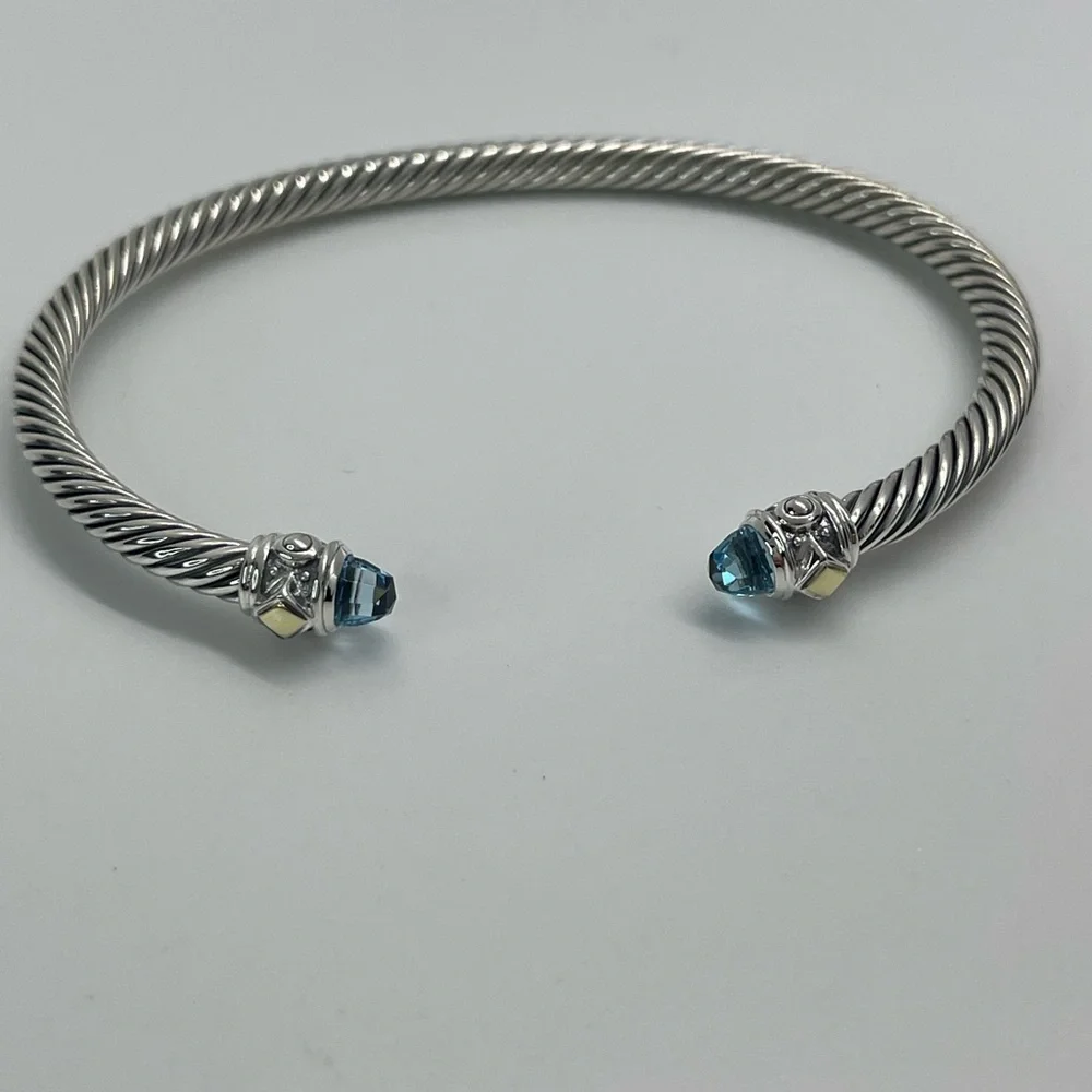 David Yurman Renaissance Blue Topaz Bracelet with 18K Yellow Gold - Picture 11 of 15